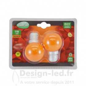 Ampoule B22 led 1w orange pack x2 vision el 76470 5,70 €
