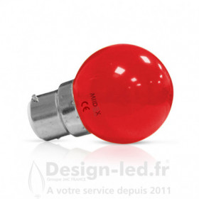 Ampoule B22 led 1w rouge pack x2 vision el 76420 5,70 €